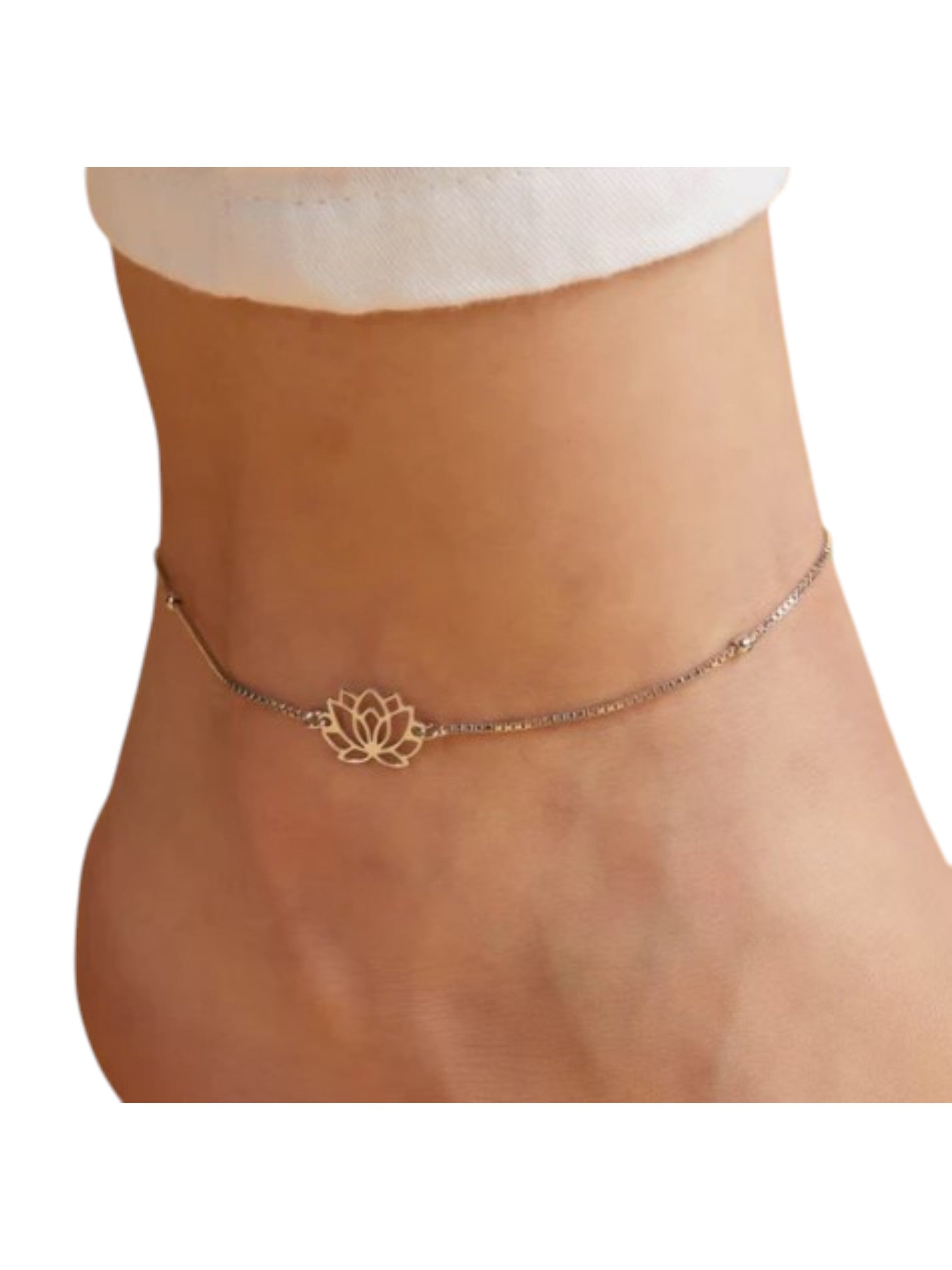 Floral Rhodium Plated 925 Sterling Silver Anklet By Kesardeep Impex For Women